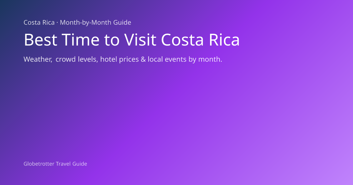 Best Time to Visit Costa Rica (2026 Guide) | Globetrotter | Globetrotter