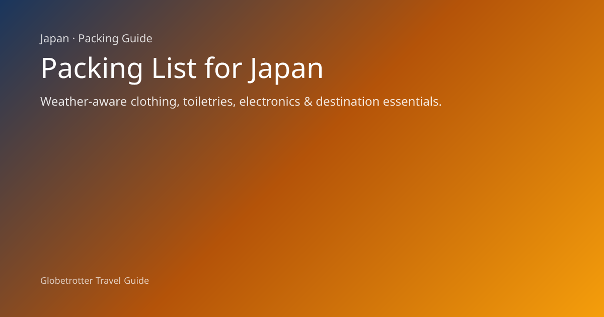 Japan Packing List (2026) | Globetrotter | Globetrotter