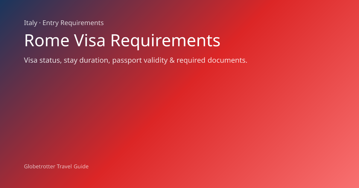 Rome Visa Requirements (2026) | Globetrotter